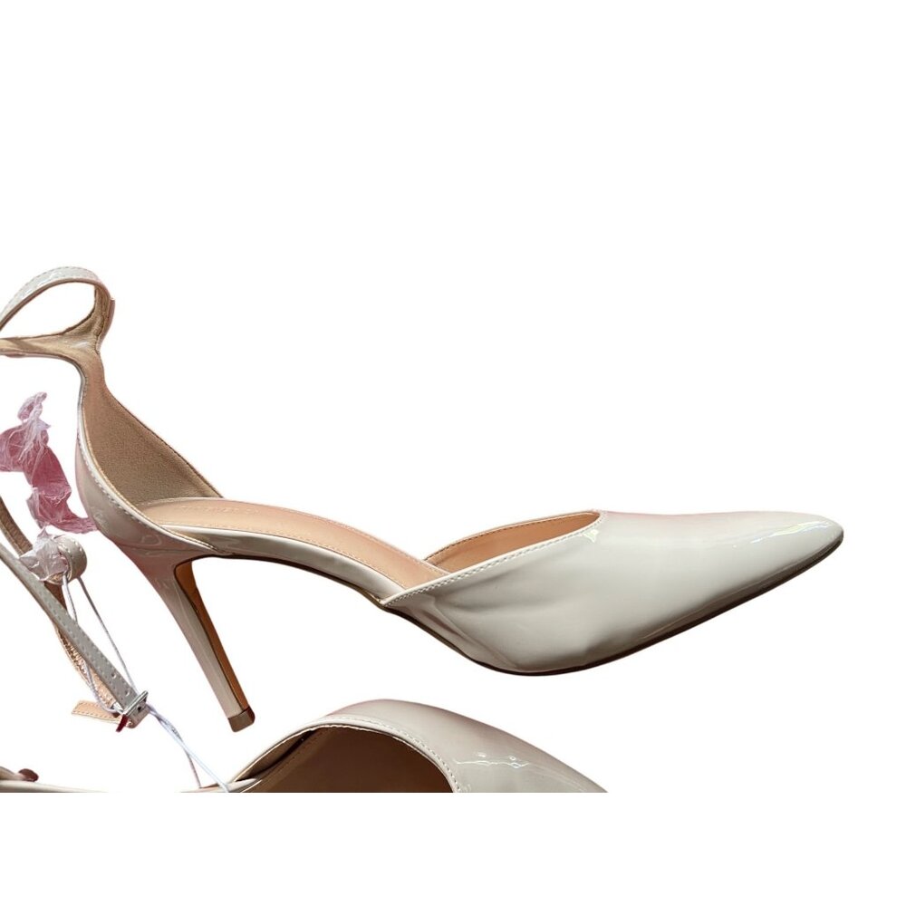 Forever 21 Pointed Toe Heels Patent Beige Strappy Adjustable Ankle Strap size 10 - Picture 3 of 7